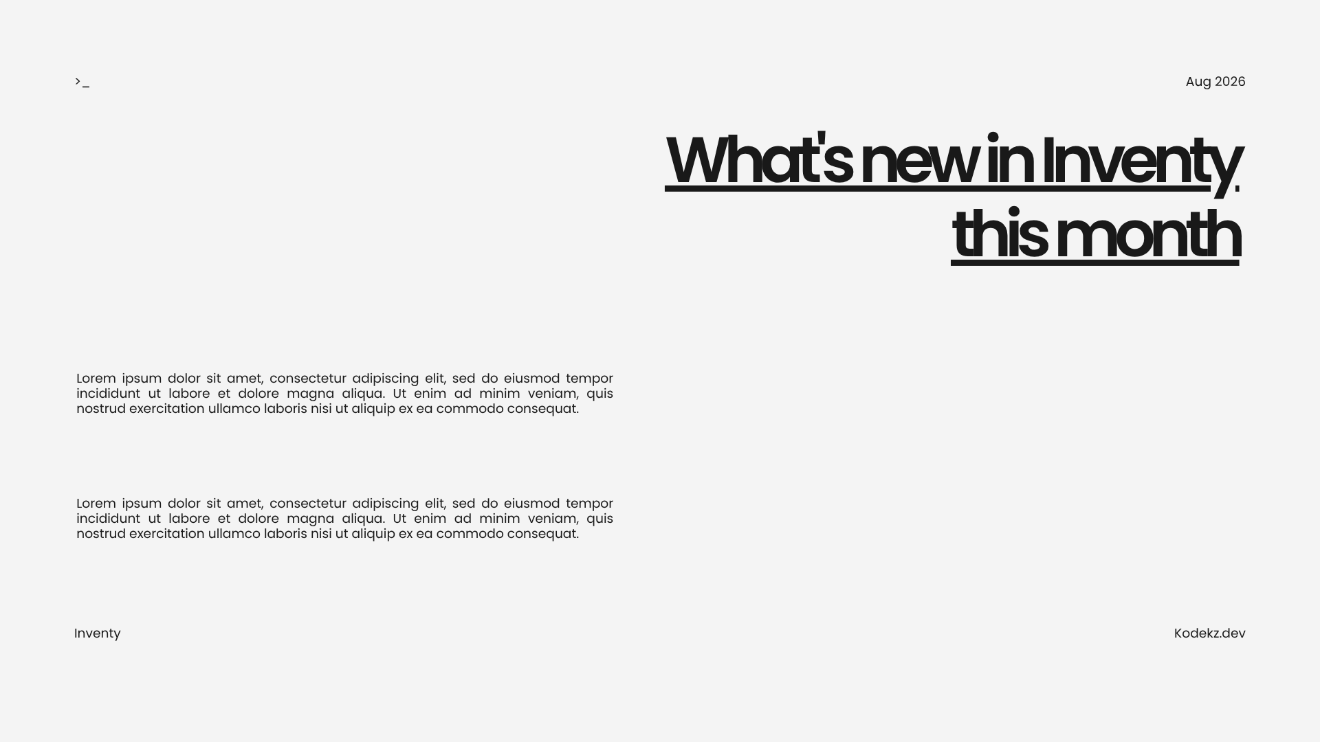 What's new in Inventy this month