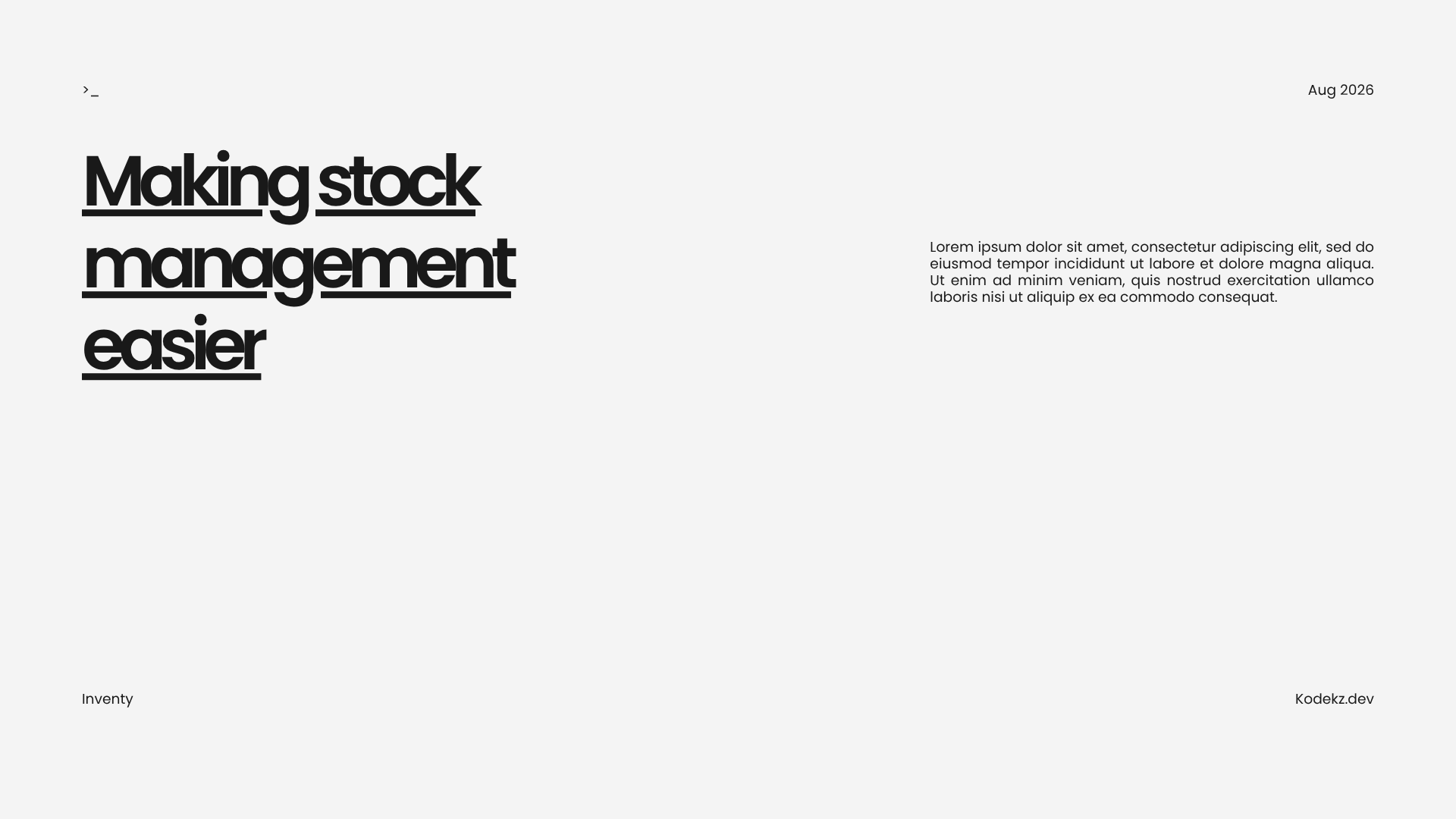 Making stock management easier